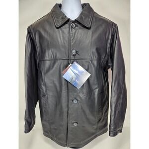 NWT North End Classic Men's M Black Leather Jacket w/  Ezem™‎ System